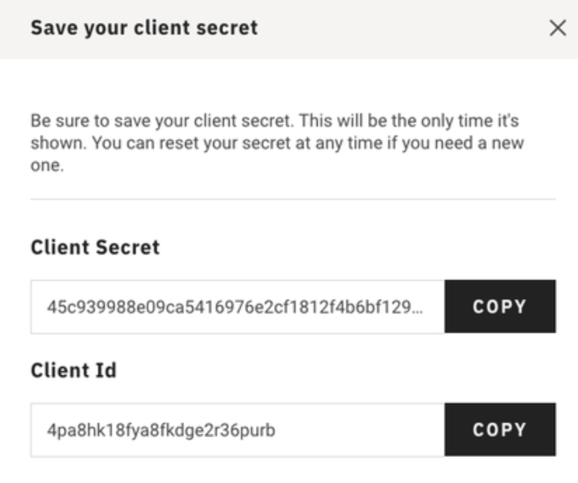 OAuth Client Secret OAuth Client Secret